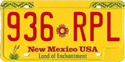 NM license plate 936RPL