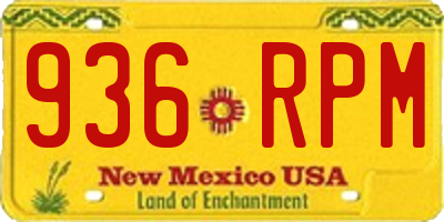 NM license plate 936RPM