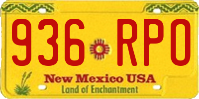 NM license plate 936RPO