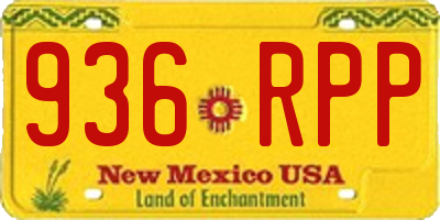 NM license plate 936RPP