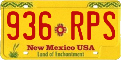 NM license plate 936RPS