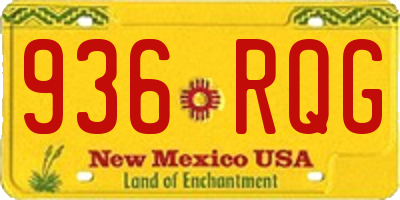 NM license plate 936RQG