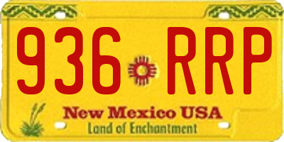 NM license plate 936RRP