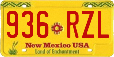 NM license plate 936RZL