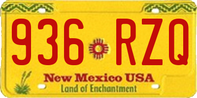 NM license plate 936RZQ