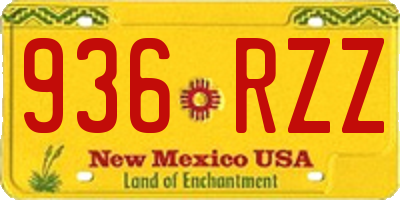 NM license plate 936RZZ