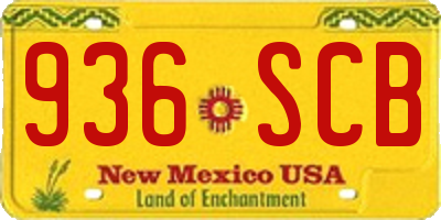 NM license plate 936SCB