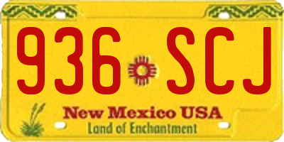 NM license plate 936SCJ