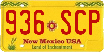 NM license plate 936SCP