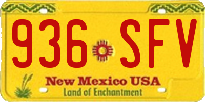 NM license plate 936SFV