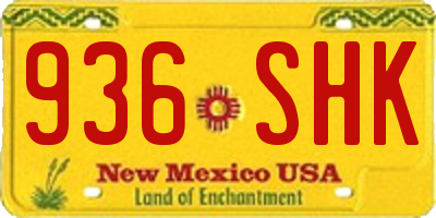 NM license plate 936SHK
