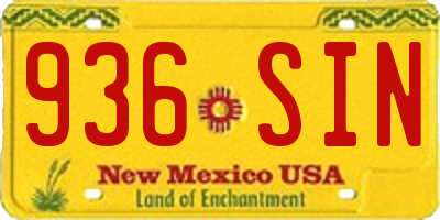 NM license plate 936SIN