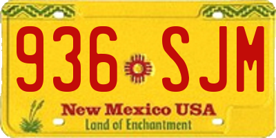 NM license plate 936SJM
