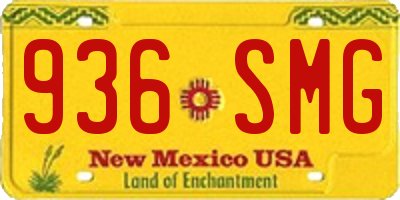 NM license plate 936SMG