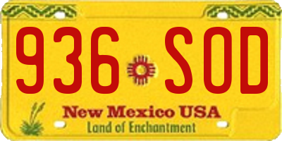 NM license plate 936SOD