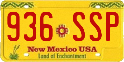 NM license plate 936SSP