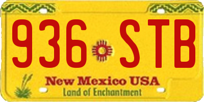 NM license plate 936STB