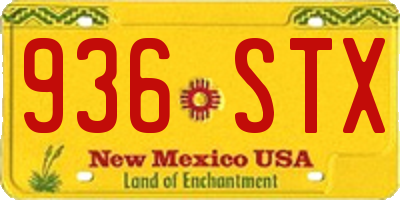 NM license plate 936STX