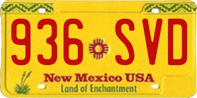 NM license plate 936SVD