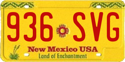 NM license plate 936SVG