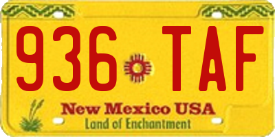 NM license plate 936TAF