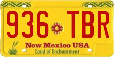 NM license plate 936TBR