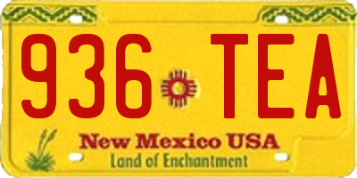 NM license plate 936TEA
