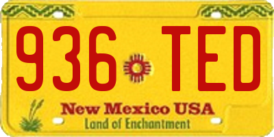 NM license plate 936TED
