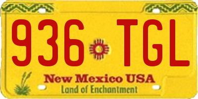 NM license plate 936TGL