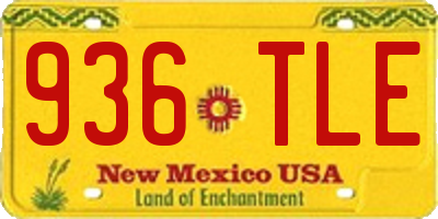 NM license plate 936TLE