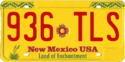 NM license plate 936TLS