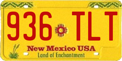 NM license plate 936TLT