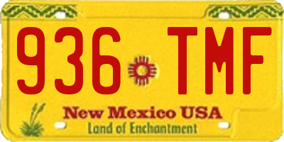 NM license plate 936TMF