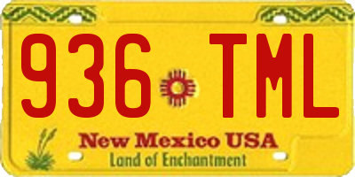 NM license plate 936TML