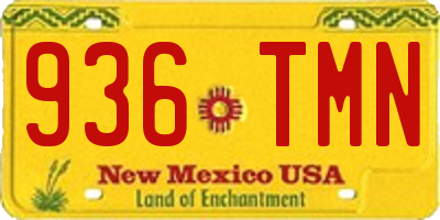 NM license plate 936TMN