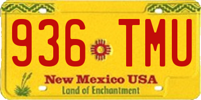 NM license plate 936TMU