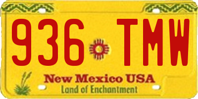 NM license plate 936TMW