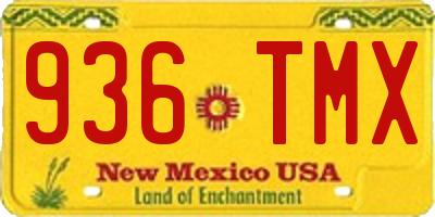 NM license plate 936TMX