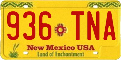 NM license plate 936TNA