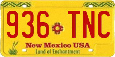 NM license plate 936TNC