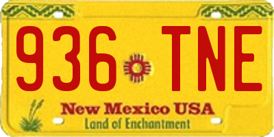 NM license plate 936TNE