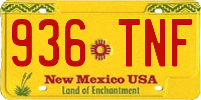 NM license plate 936TNF
