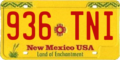 NM license plate 936TNI