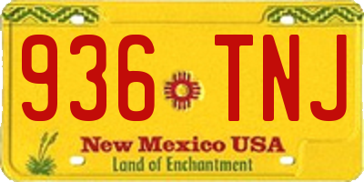 NM license plate 936TNJ