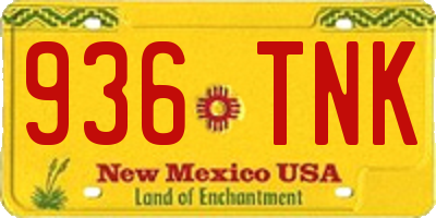 NM license plate 936TNK