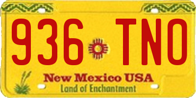 NM license plate 936TNO