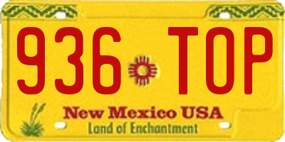 NM license plate 936TOP