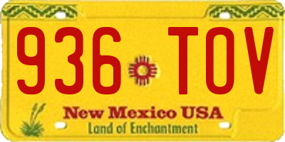 NM license plate 936TOV