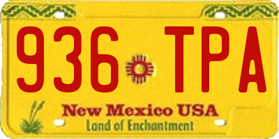 NM license plate 936TPA