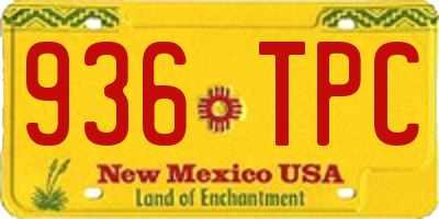 NM license plate 936TPC